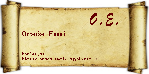 Orsós Emmi névjegykártya